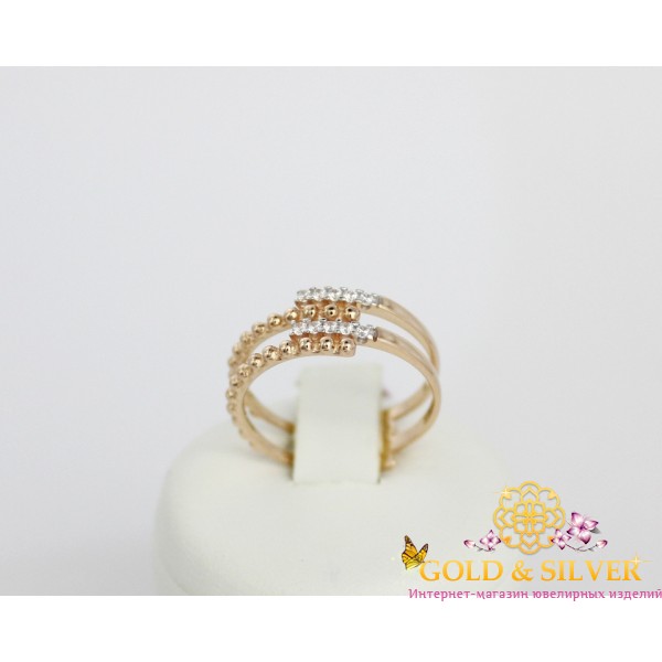 Жіноча золота каблучка "У ритмі Танго" 380680 , Gold &amp Silver Gold & Silver, Украина